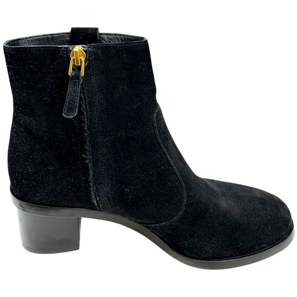 Tory Burch Marsden Black Suede Heeled Ankle Boots - Picture 11 of 12